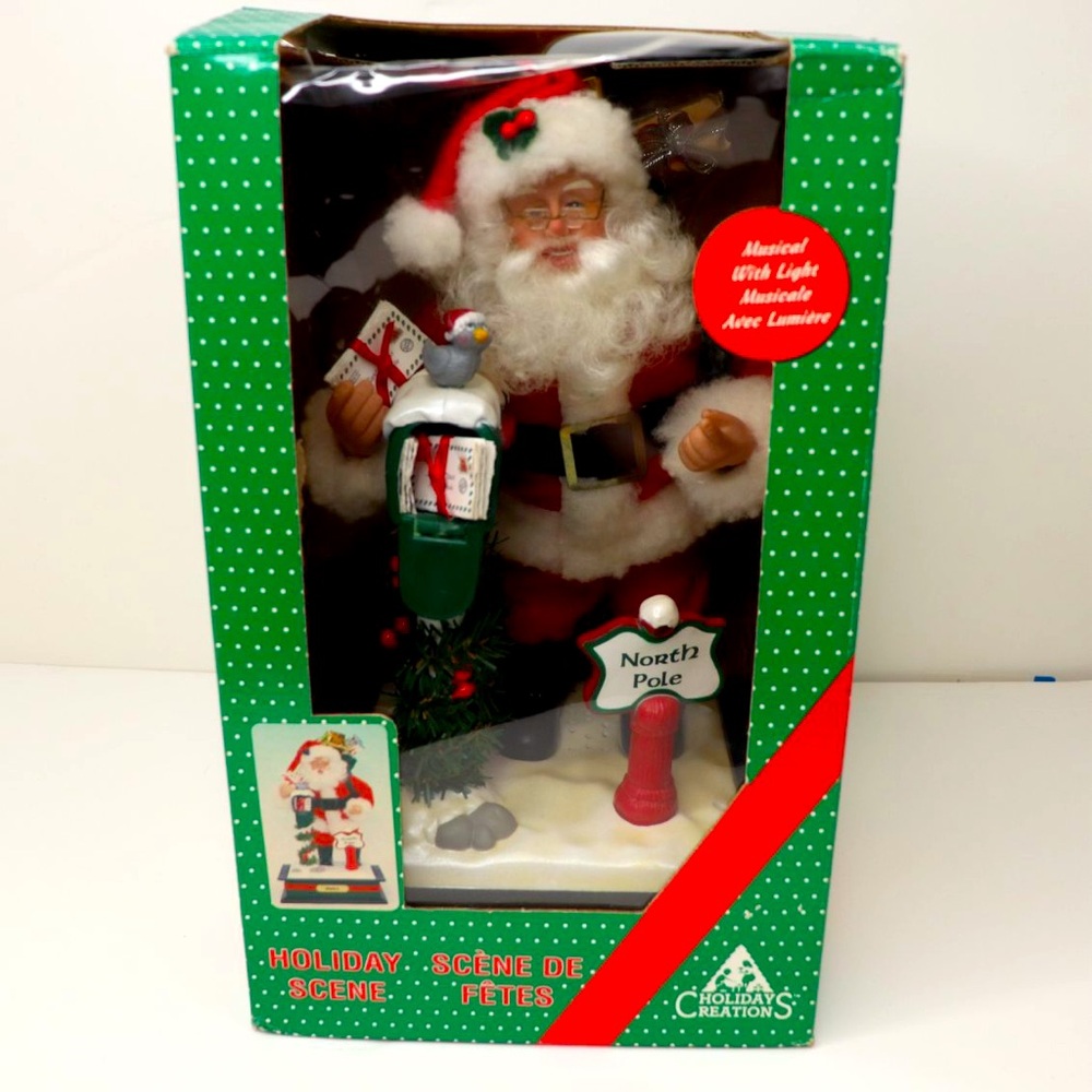 Vintage 90s Santa Holiday Creations 1993 Santa Claus North Pole Christmas Music